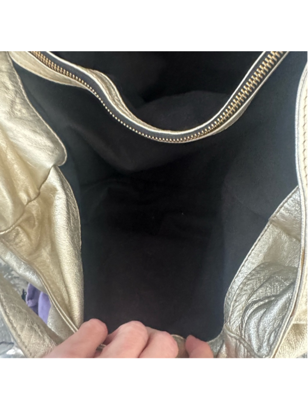 Valentino Garavani Gold Metallic Leather Hobo Bag Y2K Shoulder Purse - Picture 13 of 16